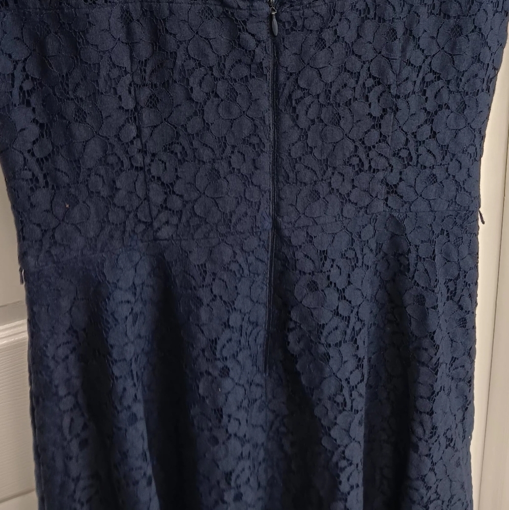 Navy Blue White House Black Market Size 6 dress - Picture 4 of 8